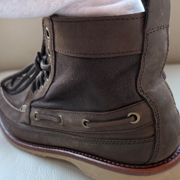 👍New Men’s Lands' End Dark Brown Leather Boots size 9.5 - Picture 11 of 12